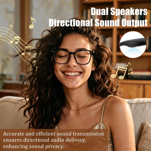 Alt view image 6 of 7 - AI Smart Glasses with Camera,8MP Camera Glasses,4K HD Video Recording Glasses with AI Assistant,IP65 Waterproof Bluetooth,Replaceable Sunglasses with Photochromic Lens