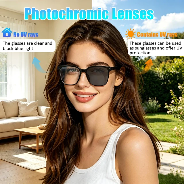 Alt view image 7 of 7 - AI Smart Glasses with Camera,8MP Camera Glasses,4K HD Video Recording Glasses with AI Assistant,IP65 Waterproof Bluetooth,Replaceable Sunglasses with Photochromic Lens