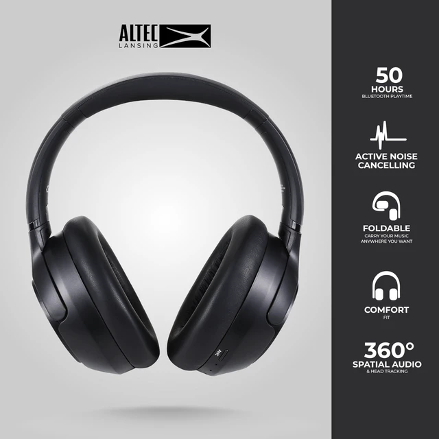 Alt view image 2 of 6 - Comfort Pro Over Ear Bluetooth Headphones, Wireless Noise Cancelling Headphones with ENC, Spatial Audio, 60H Battery, Foldable, Super Low Latency, Voice Assistant Compatible