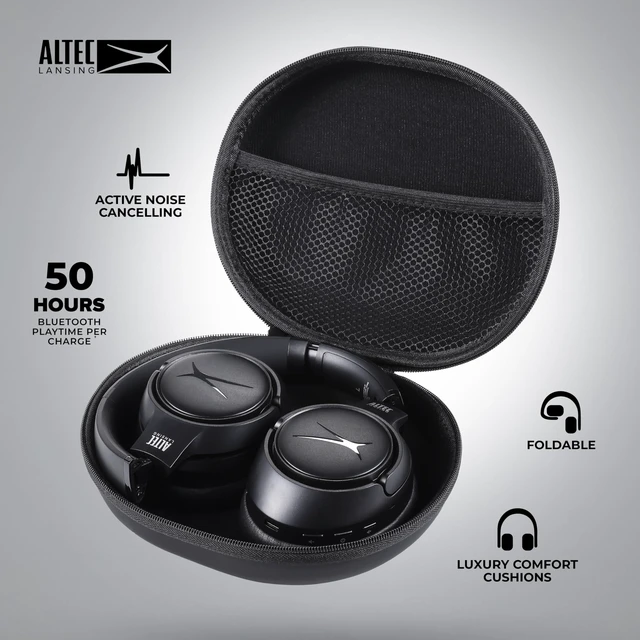 Alt view image 4 of 6 - Comfort Pro Over Ear Bluetooth Headphones, Wireless Noise Cancelling Headphones with ENC, Spatial Audio, 60H Battery, Foldable, Super Low Latency, Voice Assistant Compatible