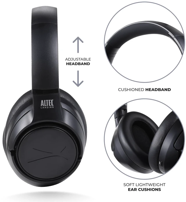 Alt view image 5 of 6 - Comfort Pro Over Ear Bluetooth Headphones, Wireless Noise Cancelling Headphones with ENC, Spatial Audio, 60H Battery, Foldable, Super Low Latency, Voice Assistant Compatible