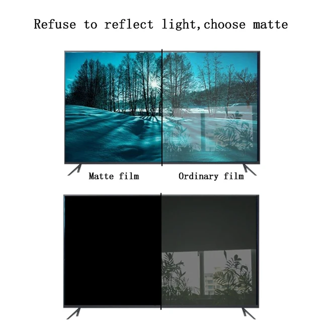 Alt view image 6 of 7 - Anti-Glare TV Protector for 50-75Inch TV Screen Protector, Reduces Reflections TV Glare Stopper Blue Light Filtering and Bubble-Free Application,55in1211x682mm