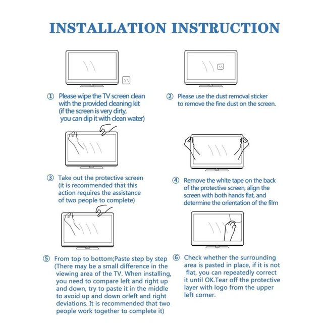 Alt view image 7 of 7 - Anti-Glare TV Protector for 50-75Inch TV Screen Protector, Reduces Reflections TV Glare Stopper Blue Light Filtering and Bubble-Free Application,55in1211x682mm