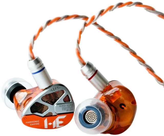 Main image of HE Xiao Qiao Semi-open Single Dynamic In Ear Monitors, 10mm Graphene Diaphragm Dynamic driver IEM, Gaming IEM Earphones, HiFi Wired Earphones with 5 Axis CNC Hyper Presicion Resin (Orange, 4.4mm)