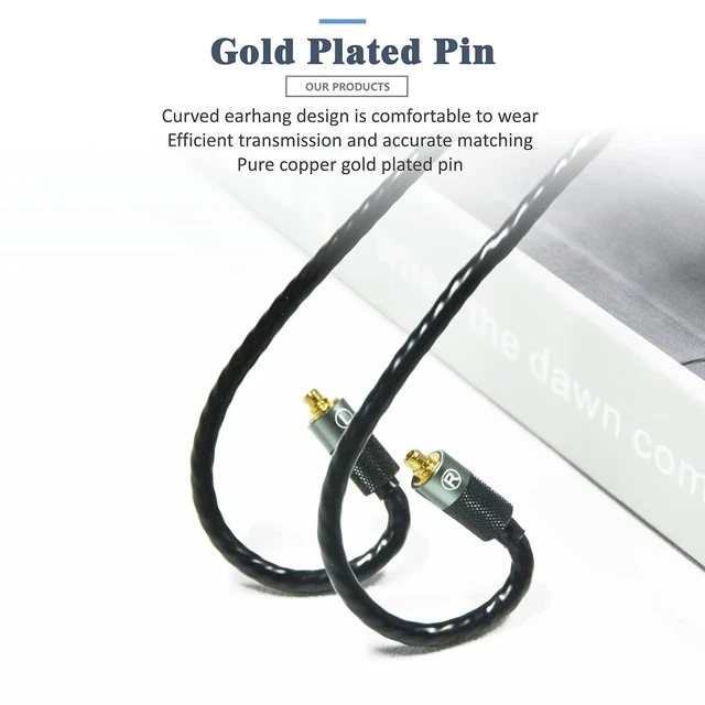 Alt view image 2 of 7 - MMCX Plug 5N OFC Silver Plating+Graphene Earphone Cables for SHURE SE846 SE535 SE425 AONIC 4 5 Xelento Remote T8iE T9iE Fidue A83 Sirius MkII Dunu DK3001Pro DK4001 W60 W80 (3.5mm, MMCX)