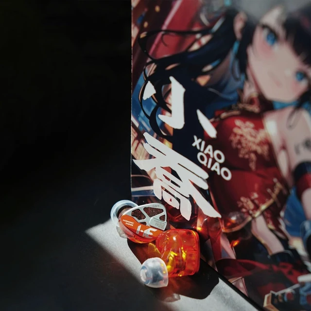Alt view image 7 of 7 - HE Xiao Qiao Semi-open Single Dynamic In Ear Monitors, 10mm Graphene Diaphragm Dynamic driver IEM, Gaming IEM Earphones, HiFi Wired Earphones with 5 Axis CNC Hyper Presicion Resin (Orange, 4.4mm)