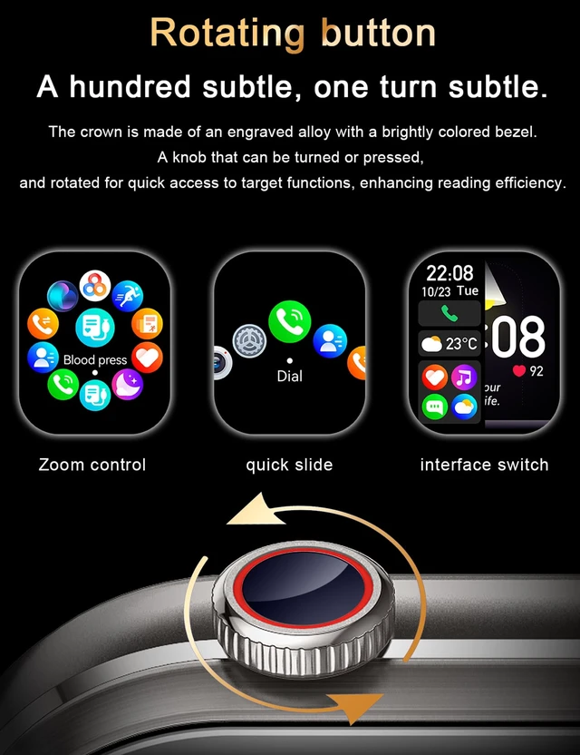 Alt view image 5 of 7 - Smartwatch with Earbuds, 2-in-1 Sports Watch with Pedometer, 2.02-inch Rugged Fitness Watch, Calorie, Sleep Monitor, Heart Rate Monitor, 100+ Exercise Modes for iOS and Android
