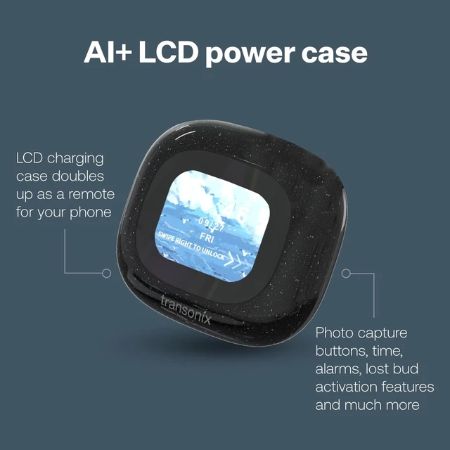 Alt view image 4 of 7 - TravelerAI+ Smart Translator Earbuds with LCD Display Case, Open-Ear Bluetooth 5.4, Real-Time AI Translation in 159+ Languages, Black