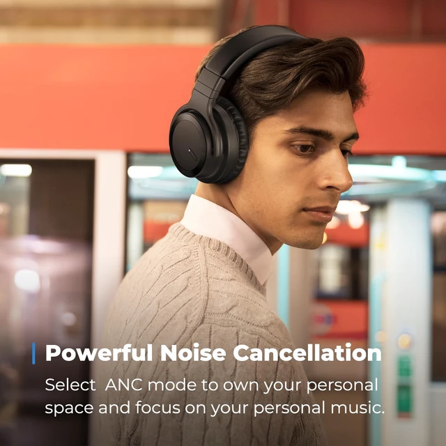 Alt view image 6 of 7 - E7 Active Noise Cancelling Headphones Wireless Bluetooth Headphones with Rich Bass, Wireless Headphones with Clear Calls, Bluetooth 5.0, 30 Hours Playtime, Comfort Fit, Model 7