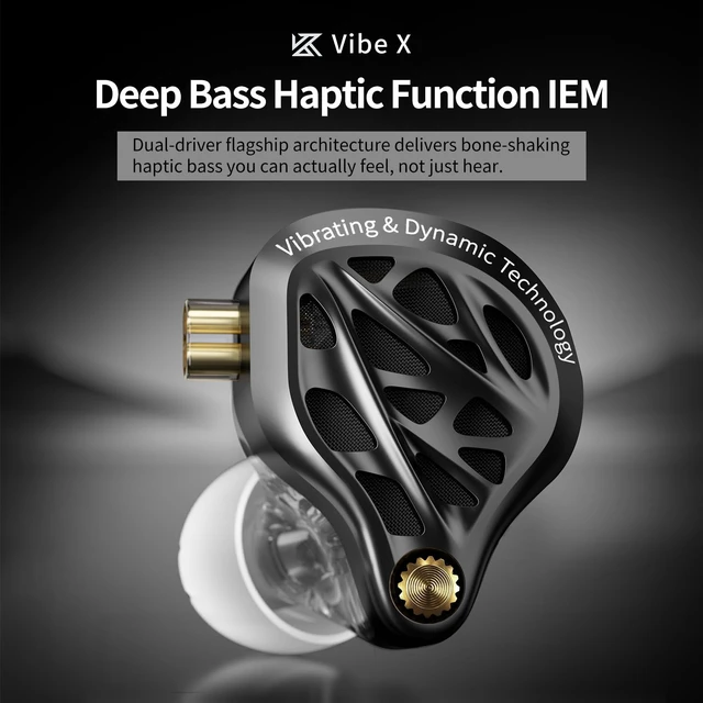Alt view image 2 of 7 - Vibe X USB C Headphone, 2DD in Ear Monitor with Audio Haptic IEM Mic Good Imaging & Soundstage, Open Soundstage, High Transparency, Powerful Bass and Detailed Treble Reproduction