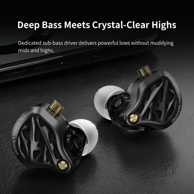 Alt view image 3 of 7 - Vibe X USB C Headphone, 2DD in Ear Monitor with Audio Haptic IEM Mic Good Imaging & Soundstage, Open Soundstage, High Transparency, Powerful Bass and Detailed Treble Reproduction