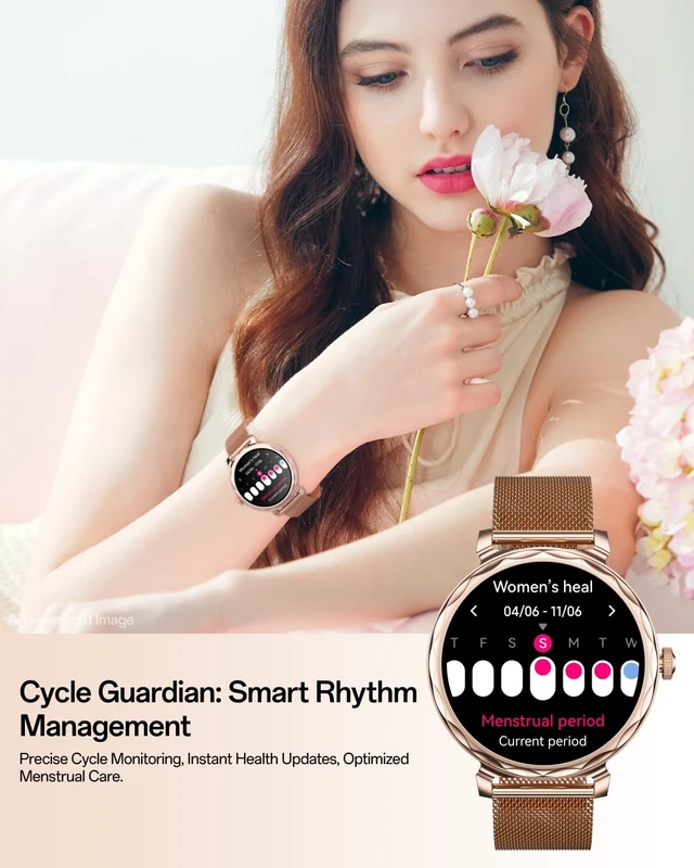 Alt view image 5 of 7 - Lulu 2 - Smart Watch for Women, 1.32" AMOLED Display, AI Assistant, Heart Rate, Sleep Monitor, 178 Sports Modes Fitness Tracker, 1ATM Water Resistance, Smartwatch for iOS & AndroidRose Gold