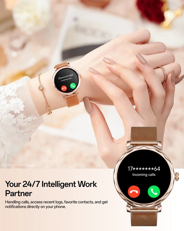 Alt view image 6 of 7 - Lulu 2 - Smart Watch for Women, 1.32" AMOLED Display, AI Assistant, Heart Rate, Sleep Monitor, 178 Sports Modes Fitness Tracker, 1ATM Water Resistance, Smartwatch for iOS & AndroidRose Gold