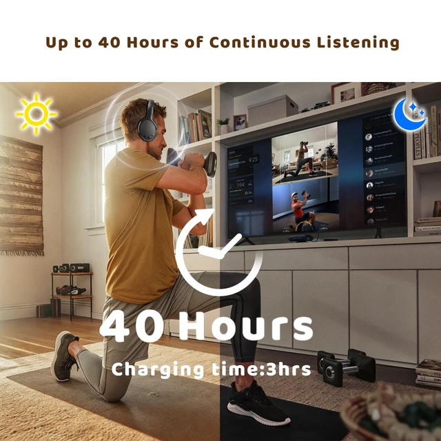 Alt view image 6 of 7 - Wireless Headphones for TV with Extension Transmitter TV Headphones Wireless for Seniors with USB Extension Cable,Auto-Reconnect, No Lip-Sync Delay, 40H Battery