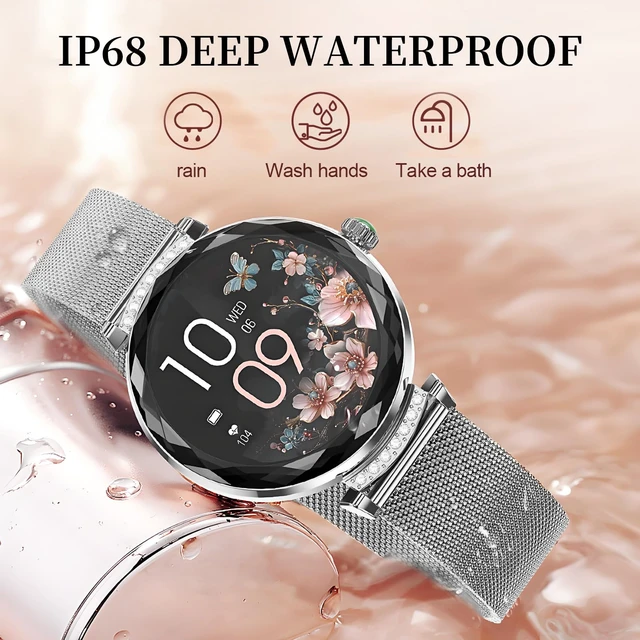 Alt view image 2 of 7 - Android/iOS Ladies' smartwatch, IP68 Waterproof Fitness Tracker, with Bluetooth Calling, Female Menstrual Reminder(Silver 2 Straps)