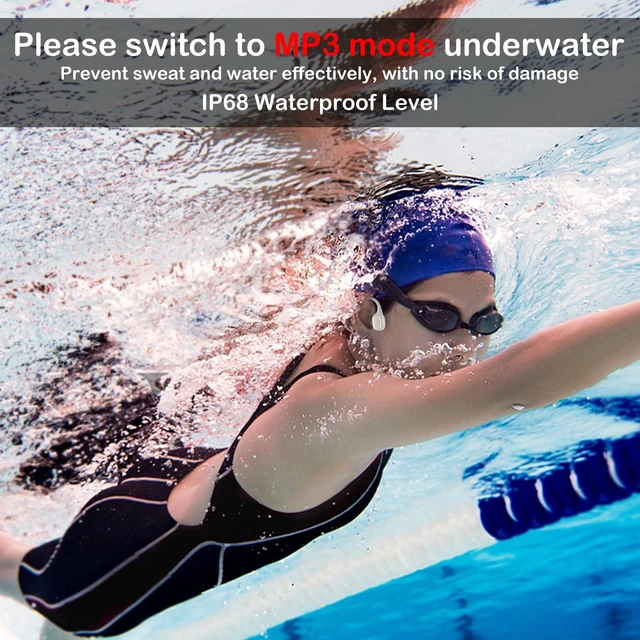 Alt view image 2 of 7 - Bone Conduction Swimming Headphones, IP68 Waterproof Earbuds with 32GB MP3, Bluetooth 5.4 Open Ear Sport Earphones, Underwater Headphones for Swimming, Running, Cycling, Marathon-SurfAudio