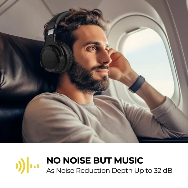 Alt view image 4 of 7 - E7 Active Noise Cancelling Headphones Wireless Bluetooth Headphones with Rich Bass, Wireless Headphones with Clear Calls, Bluetooth 5.0, 30 Hours Playtime, Comfort Fit, Model 4