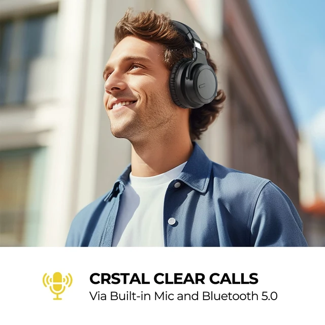 Alt view image 5 of 7 - E7 Active Noise Cancelling Headphones Wireless Bluetooth Headphones with Rich Bass, Wireless Headphones with Clear Calls, Bluetooth 5.0, 30 Hours Playtime, Comfort Fit, Model 4