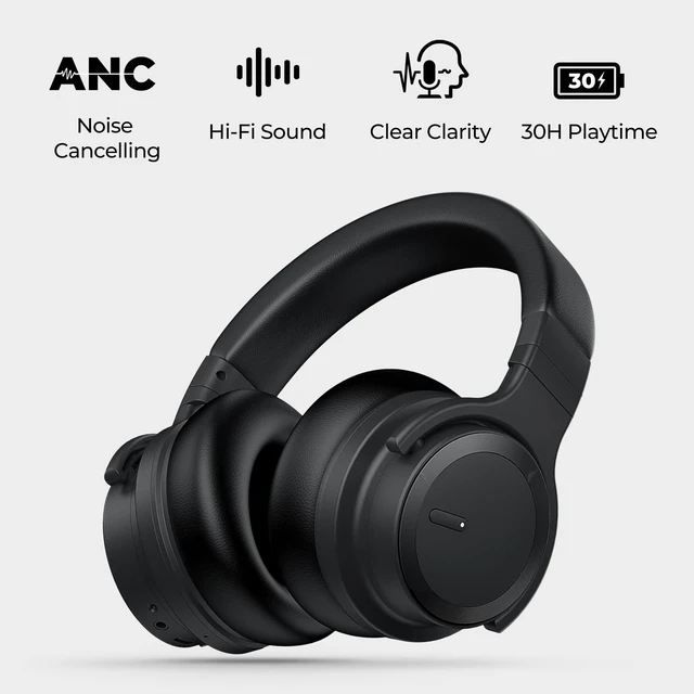 Alt view image 7 of 7 - E7 Active Noise Cancelling Headphones Wireless Bluetooth Headphones with Rich Bass, Wireless Headphones with Clear Calls, Bluetooth 5.0, 30 Hours Playtime, Comfort Fit, Model 4
