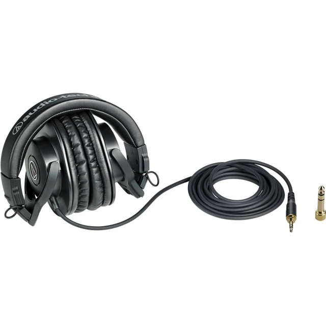 Alt view image 4 of 6 - ATH-M30x Professional Monitor Headphones Black Bundled with Over The Ear Headphones Stand + Cleaning Cloth (3 Items)