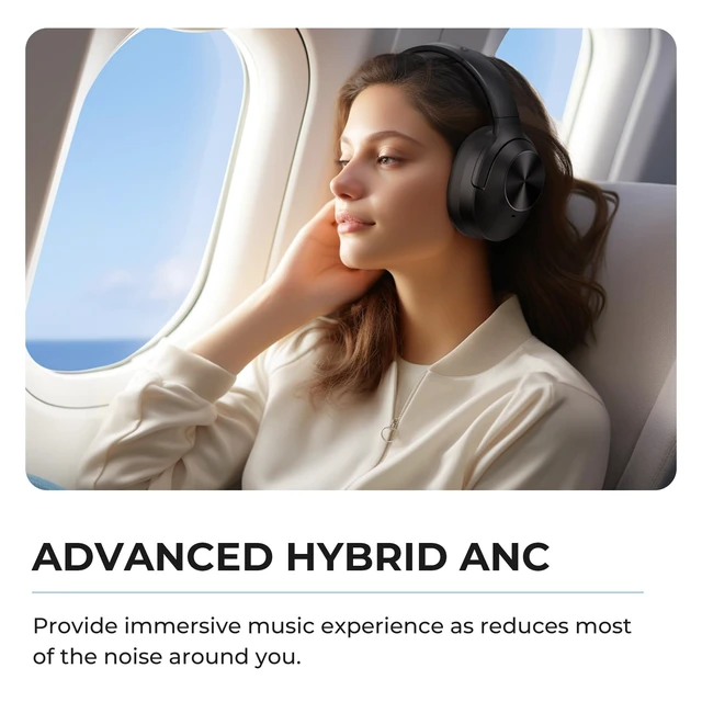 Alt view image 2 of 7 - E7 Wireless Bluetooth Headphones with Rich Bass, Clear Calls, Bluetooth 5.0, 30 Hours Playtime, Comfort Fit