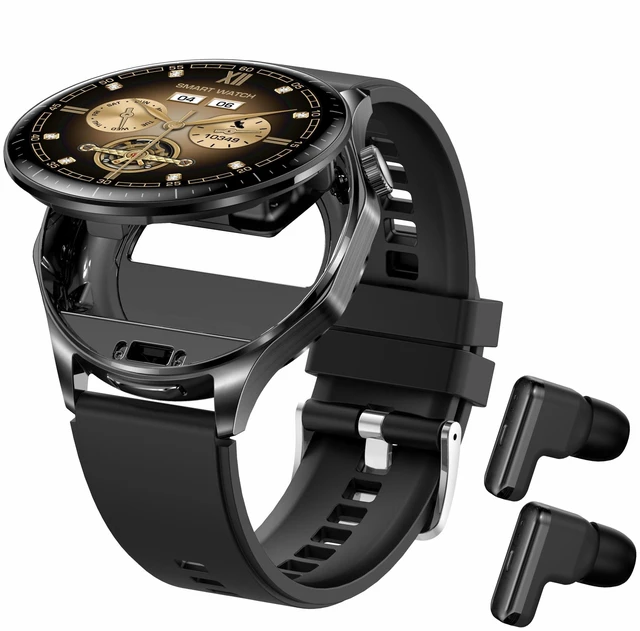 Main image of Smart Watch with Earbuds,2 in 1 TWS Smartwatches,1.43" Colorful AMOLED Display Smartwatch for Android iOS,Waterproof Fitness Tracker Long Time Standby (Black)