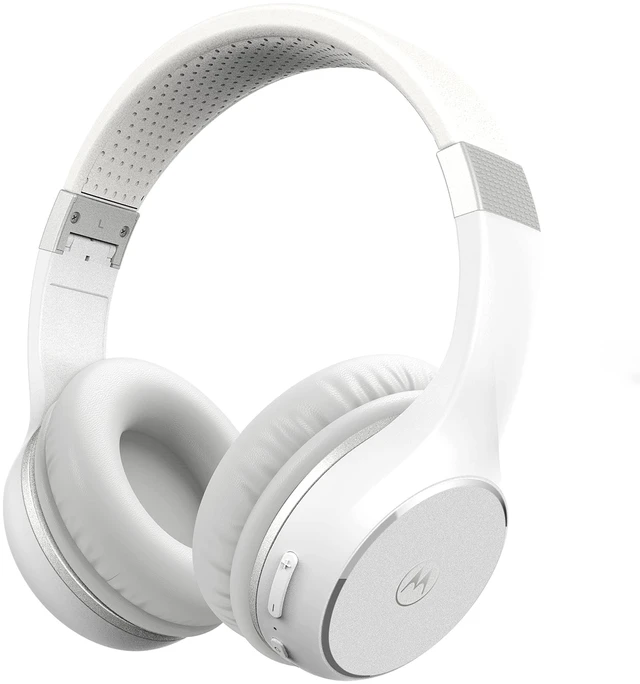 Main image of Moto XT220 Bluetooth Wireless Headphones with Microphone, in-Line Control for Calls - Foldable Over-Ear Head Phones, Adjustable Headband, Dynamic Bass, Clear Sound - White