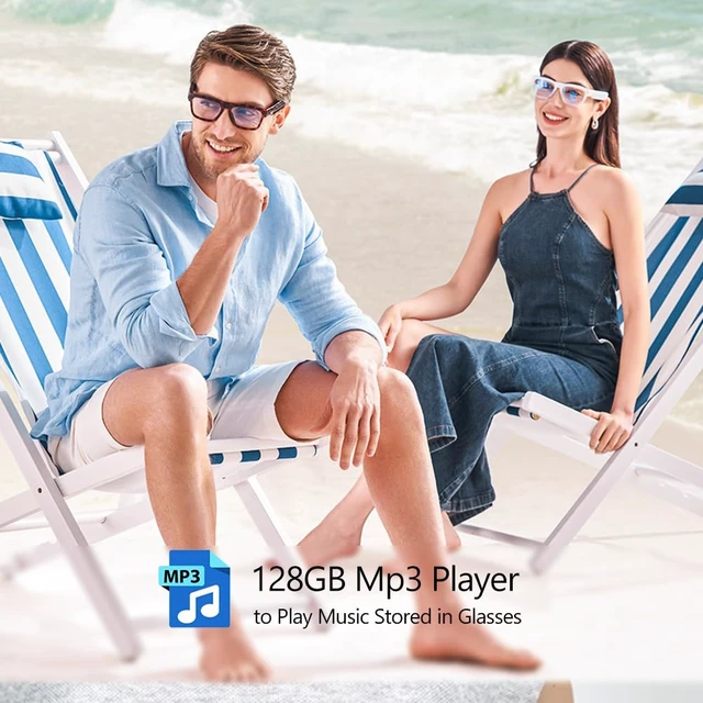 Alt view image 3 of 7 - OpenEar Smart Glasses, 128GB UV400 Z87.1 Lightweight Audio Sunglasses 10H Playtime, Builtin MP3, Music Playback, HandsFree Calls, Voice Control, Transitional Lens, Unisex for Daily & Outdoor