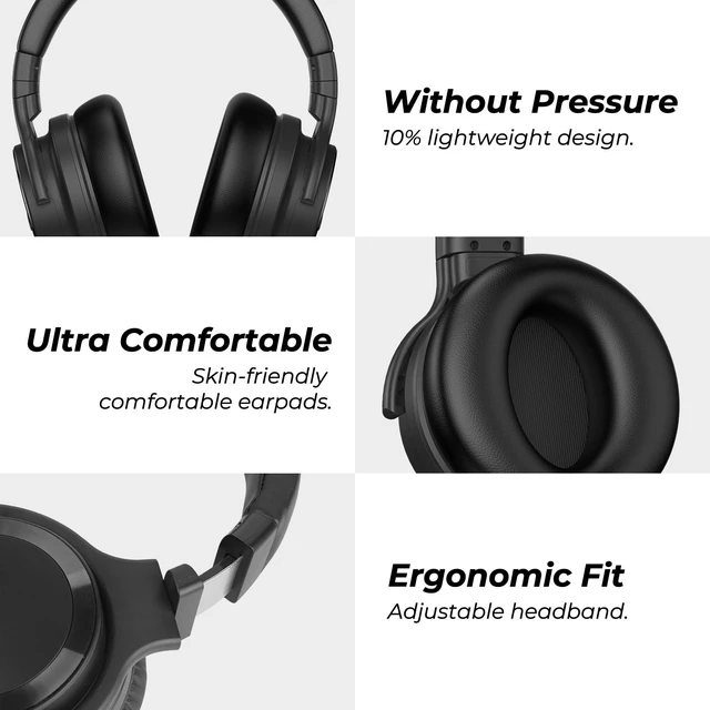 Alt view image 4 of 7 - E7 Active Noise Cancelling Headphones Wireless Bluetooth Headphones with Rich Bass, Wireless Headphones with Clear Calls, Bluetooth 5.0, 30 Hours Playtime, Comfort Fit, Model 7