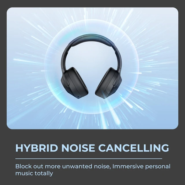 Alt view image 3 of 7 - E11-A Active Noise Cancelling Headphones Wireless Bluetooth Headphones with Rich Bass, Wireless Headphones with Clear Calls, Bluetooth 5.0, 30 Hours Playtime, Comfort Fit, Model 8