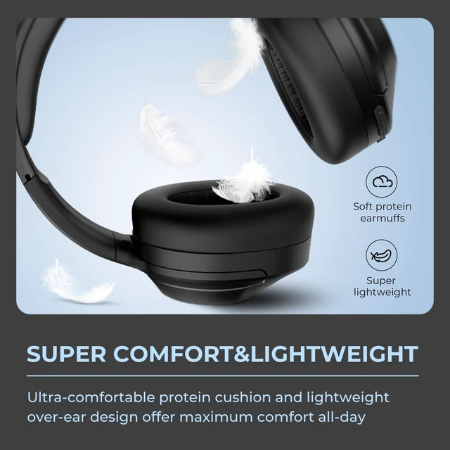 Alt view image 4 of 7 - E11-A Active Noise Cancelling Headphones Wireless Bluetooth Headphones with Rich Bass, Wireless Headphones with Clear Calls, Bluetooth 5.0, 30 Hours Playtime, Comfort Fit, Model 8