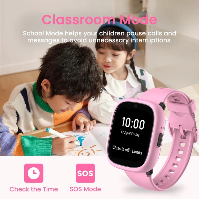 Alt view image 5 of 7 - Watch Phone for Kids, Kids Smart Watch with GPS Tracker, 1.7 Inch HD 4G Smartwatch with Video Calls, Texting, Parental App, SOS, Music, Alarm Clock, School Mode, IP68 Waterproof for Ages 5-12