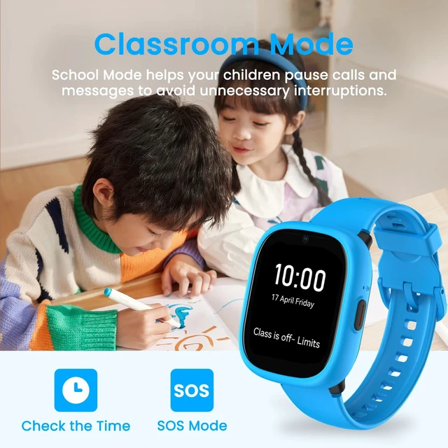 Alt view image 5 of 6 - K3 Smart Watch for Kids with GPS Tracker, 1.7 Inch HD 4G Smartwatch with Video Calls, Texting, Parental App, SOS, Music, Alarm Clock, School Mode, IP68 Waterproof for Ages 5-12