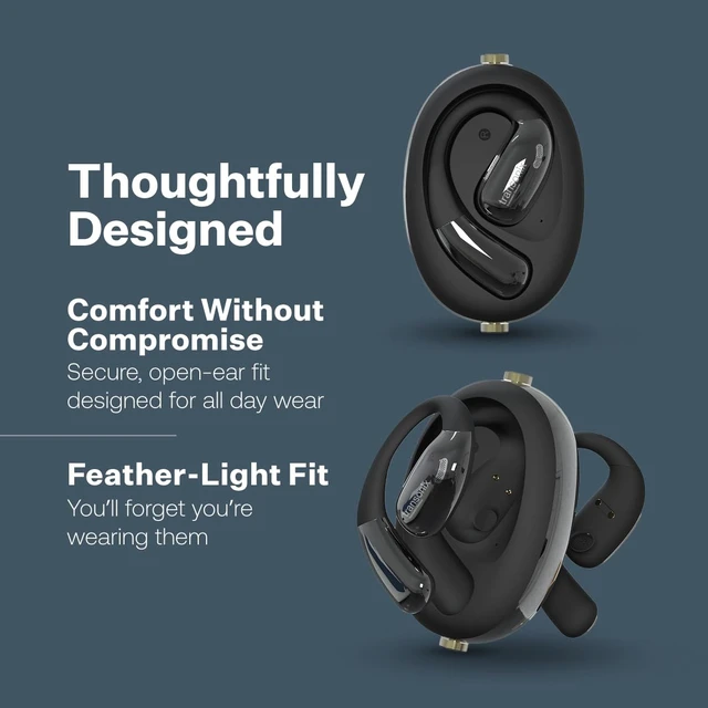 Alt view image 6 of 7 - TravelerAI Spin Bluetooth Earbuds with Fidget Spinner Case, Open-Ear Audio, Real-Time AI Translation in 159+ Languages, Black