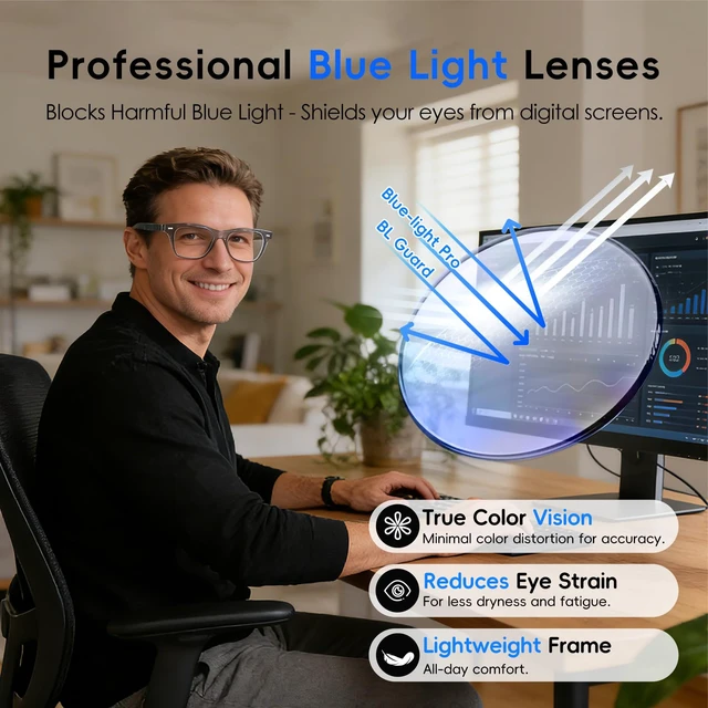 Alt view image 5 of 7 - AI Glasses, Smart Glasses Powered by ChatGPT, Real-Time AI Translation Anti-blue light lens, AI translation in 145 languages, Handsfree calls, Immersive audio, Holds AI conversations
