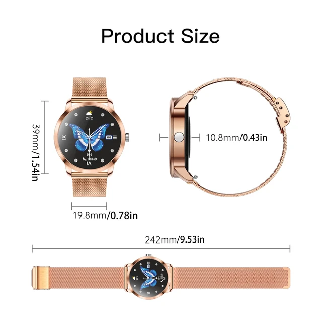 Alt view image 3 of 7 - Smart Watch (Answer/Make Calls) for Women, 1.27" AMOLED Smartwatch for Android iPhone, Activity Tracker with Blood Pressure Heart Rate Sleep SpO2 Monitor, 100+ Sports IP68 Fitness Tracker (Pink)