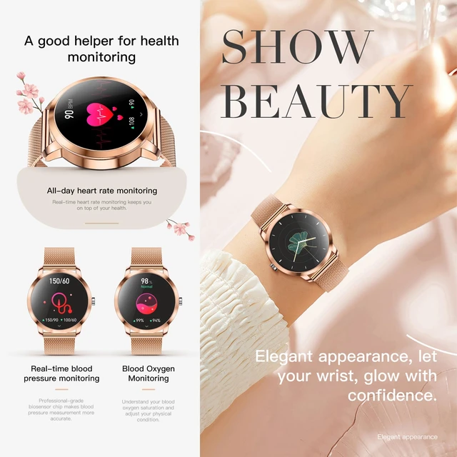 Alt view image 2 of 7 - Smart Watch (Answer/Make Calls) for Women, 1.27" AMOLED Smartwatch for Android iPhone, Activity Tracker with Blood Pressure Heart Rate Sleep SpO2 Monitor, 100+ Sports IP68 Fitness Tracker (Pink)
