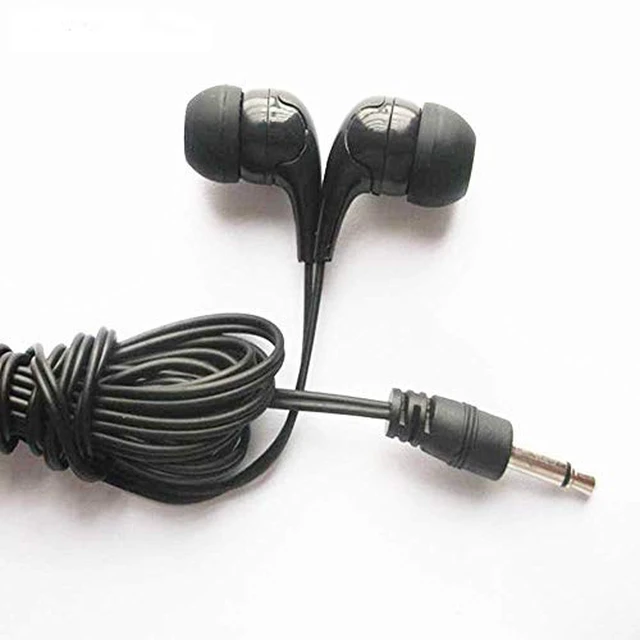 Alt view image 6 of 7 - 100 Pack Bulk Earbuds Headphones Classroom Student Testing Ear Buds Kids Bulk Headphones Disposable Earbuds Individually Wrapped for Schools, Libraries, Hospitals (Black)