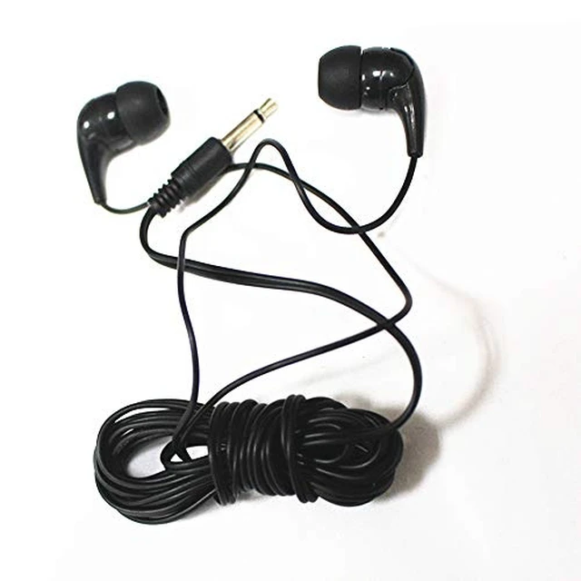 Alt view image 7 of 7 - 100 Pack Bulk Earbuds Headphones Classroom Student Testing Ear Buds Kids Bulk Headphones Disposable Earbuds Individually Wrapped for Schools, Libraries, Hospitals (Black)