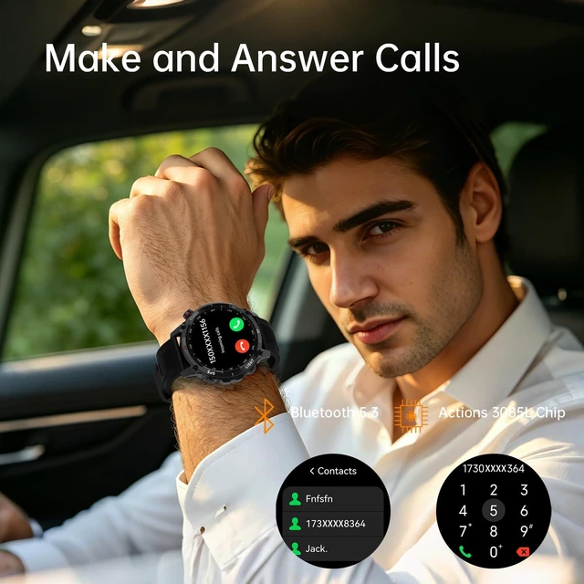 Alt view image 2 of 7 - Smart Watch for Women Men, GPS Bluetooth Calling Fitness Tracker 1.43" AMOLED Touchscreen Smartwatch for Android iOS, Heart Rate SpO2 Sleep Monitor, 150+ Sport Modes, IP68 Waterproof