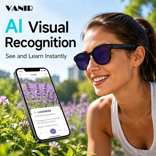 Alt view image 5 of 7 - AI Smart Glasses with 8MP Camera, 4K Ultra HD Photos & HD Video Recording, 14-Language Real-Time Translation, ChatGPT AI Assistant, 3 Interchangeable Lenses, Bluetooth 5.4 Open-Ear Audio