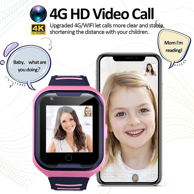 Alt view image 3 of 6 - Kids 4G GPS Smart Watch Video Phone Call SOS Real-Time Tracker Global,Call & Text,Kid-Safe,School Focus,Parental Controls,Emergency Alerts,Waterproof,Camera,Pedometer,Anti-lost,Geo-fence