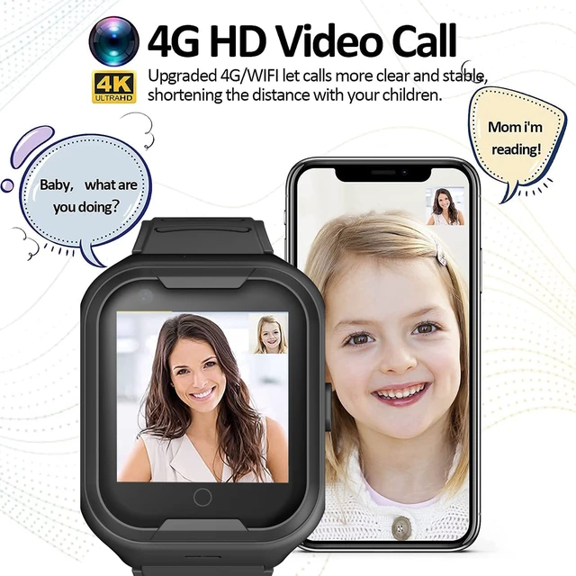 Alt view image 3 of 6 - Kids 4G GPS Smart Watch Video Phone Call SOS Real-Time Tracker Global,Call & Text,Kid-Safe,School Focus,Parental Controls,Emergency Alerts,Waterproof,Camera,Pedometer,Anti-lost,Geo-fence