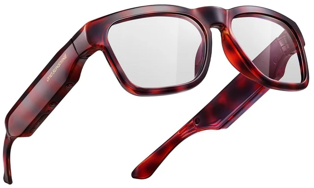 Main image of OpenEar Smart Glasses, 128GB UV400 Z87.1 Lightweight Audio Sunglasses 10H Playtime, Builtin MP3, Music Playback, HandsFree Calls, Voice Control, Transitional Lens, Unisex for Daily & Outdoor