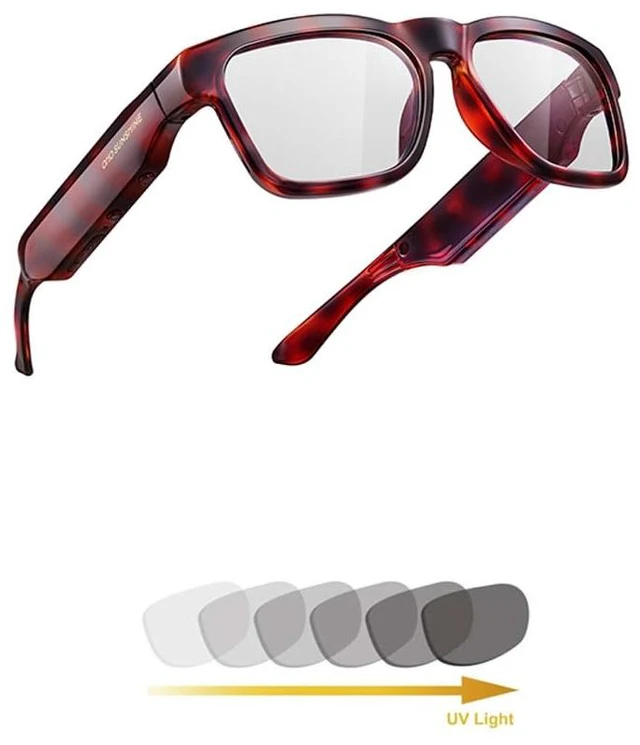 Alt view image 5 of 7 - OpenEar Smart Glasses, 128GB UV400 Z87.1 Lightweight Audio Sunglasses 10H Playtime, Builtin MP3, Music Playback, HandsFree Calls, Voice Control, Transitional Lens, Unisex for Daily & Outdoor