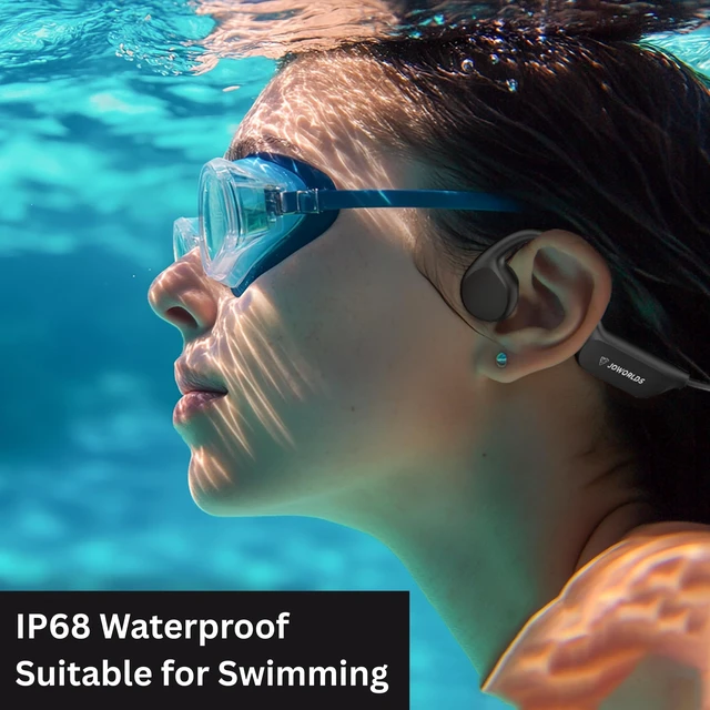Alt view image 3 of 7 - Open Ear Headphones Wireless Bluetooth, IP68 Waterproof Bone Conduction Headphones Bluetooth, Earphones Wireless Bluetooth, Sports Headphones for Running Swimming, 10 Hours Continuous Music