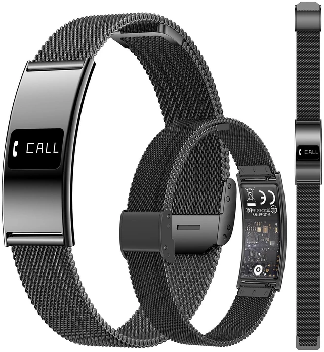 Main image of Smart Bragelet Health &-Fitness-Tracker with Stress Management, Workout Intensity, Sleep Tracking, 24/7 Heart Rate and More, Midnight Black/Rose Gold (Black Mesh)
