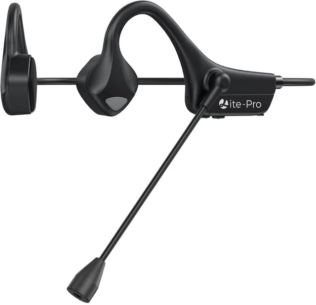 Main image of Bluetooth Bone Conduction Headphones with Microphones - Wireless Waterproof Earphones with Mic for Open Ear Listening - Bone Conducting Headset with Boom Microphone