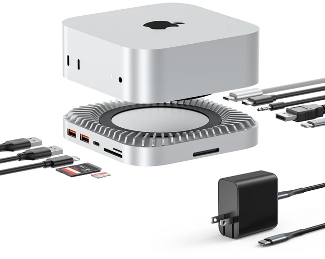 Main image of 40G Mac mini M6, M5 Pro, M4 Dock & Stand with 8T NVMe SSD Enclosure,2X USB-A 3.2 10Gbps, USB-C 3.2 10Gbps, SD/TF 4.0, 65W Power,8K DP Video Interface, 3.5mm Audio- Ultimate Mac mini M4 Hub