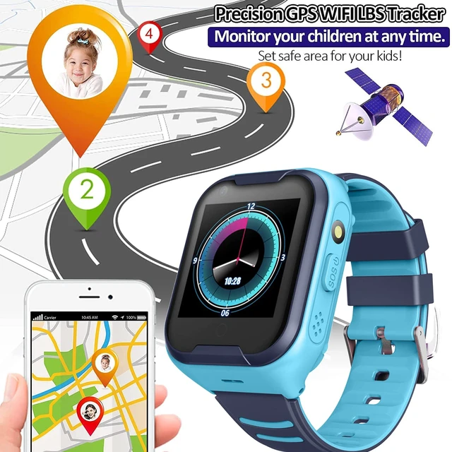 Alt view image 2 of 6 - Kids 4G GPS Smart Watch Video Phone Call SOS Real-Time Tracker Global,Call & Text,Kid-Safe,School Focus,Parental Controls,Emergency Alerts,Waterproof,Camera,Pedometer,Anti-lost,Geo-fence